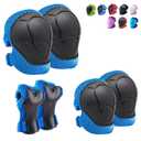Knee Pads for Kids Knee Pads and Elbow Pads Toddler Protective Gear Set Kids Elbow Pads and Knee Pads for Girls Boys with Wrist Guards 3 in 1 for Skating Cycling Bike Rollerblading Scooter (Small, Blue)