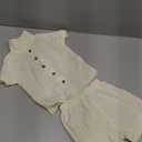 SweatyRocks Boy's 2 Piece Outfits Short Sleeve Collar Button Down Shirt and Shorts Clothing Set (3-4T, White)