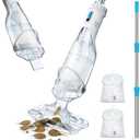 InoKraft Cordless Pool Vacuum Cleaner, Rechargeable, Handheld Pool Vacuum for Above Ground and Inground Pools, Transparent Head, 59” Extendable Pole, for Leaves, Debris, Shallow Steps, Blue