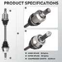 ILONPA NEW Front Left CV Axle Driver Side Shaft Assembly CV Joint