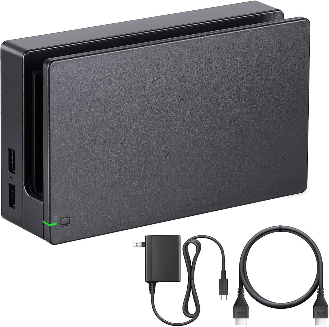 TV Dock Station for Switch - 3 in 1 Replacement TV Base Docking Station Set with Upgraded IC Module, Charger, HDMI Cable Accessories for Switch Console - Not for Switch 2