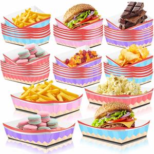 YVAINE 24 Pcs Back to School Disposable Trays Plate First Day of School Paper Plates Treat Boxes Classroom Paper Trays for Welcome Back to School Party Supplies Table Decorations