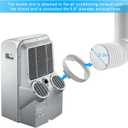 5.9 inch Mobile A/C Unit Air Outlet Adapter, Portable Air Conditioner Exhaust Hose Coupler AC Vent Hose Connector for Air Conditioning Exhaust Port (Round), White