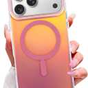 OOK Magnetic Color-Shifting Iridescent Case for iPhone 17 Pro Max, Pink | Compatible with MagSafe, Fluorescent Glitter Bling Shockproof Cover for Women & Girls