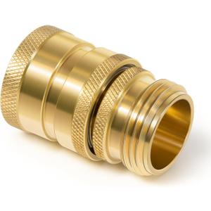 Hose Quick Disconnect Set Heavy-Duty Brass, 3/4 GHT Male x Female, Replace for Dramm 22729, Leak-Free Full Flow Hose Coupler, Universal Fit Quick Connector for Spigots, Nozzles, Sprayers