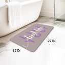 Bath Mat, Bathroom Mat Rugs Super Absorbent Shower Mats Non Slip Quick Dry Thin Rubber Mats for Bathroom Floor Fit Under Door, Shower Rug for Bathtub, Shower, Beige (2'3" x 1'5" (Rectangular), Rectangle Blue-grey)