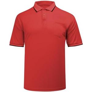redgino Men's Baseball Softball Umpire Shirt Short Sleeve Polo Ref Jersey Referee Gear - Sized for Chest Protector, Medium