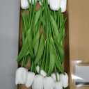 20pcs White Tulips Artificial Flowers 13 Inch Real Touch PU Fake Flowers Fake Tulips for Mother's Day Easter in Home Wedding Office Party Table Decoration