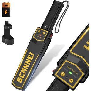 Handheld Metal Detector Wand Security Scanner,High Sensitivity Security Wand Metal Detector,Nail Finder,Metal Detector Wand for Woodworking Built-in 9v Battery Adjustable Sound Vibration Alerts