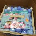 MoonxHome Ball Pit Balls for Toddlers, BPA Free Crush Proof Plastic Toy Balls for Ball Pit, Children's Pool Water Toys, Macaron Ocean Balls for Play Tent 2.15 Inch Pack of 100 200 500 800 1000 (D_white & blue)