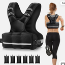 HEETA Adjustable Weighted Vest for Women Men, 4-10lbs/10-18lbs/20-32lbs Body Weight Vest Exercise Set with 6 Ironsand Weights & Reflective Strips for Walking Running Workout Cardio Strength Training