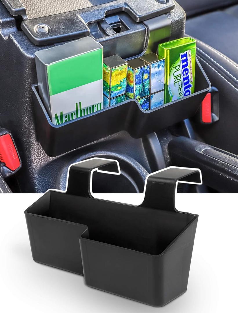 Savadicar JK Center Console Hanging Storage Box, Armrest Organizer Tray for 2011-2018 Jeep Wrangler JK JKU 2/4 Door, Interior Accessories, Patented Design, Black, 1 Pack