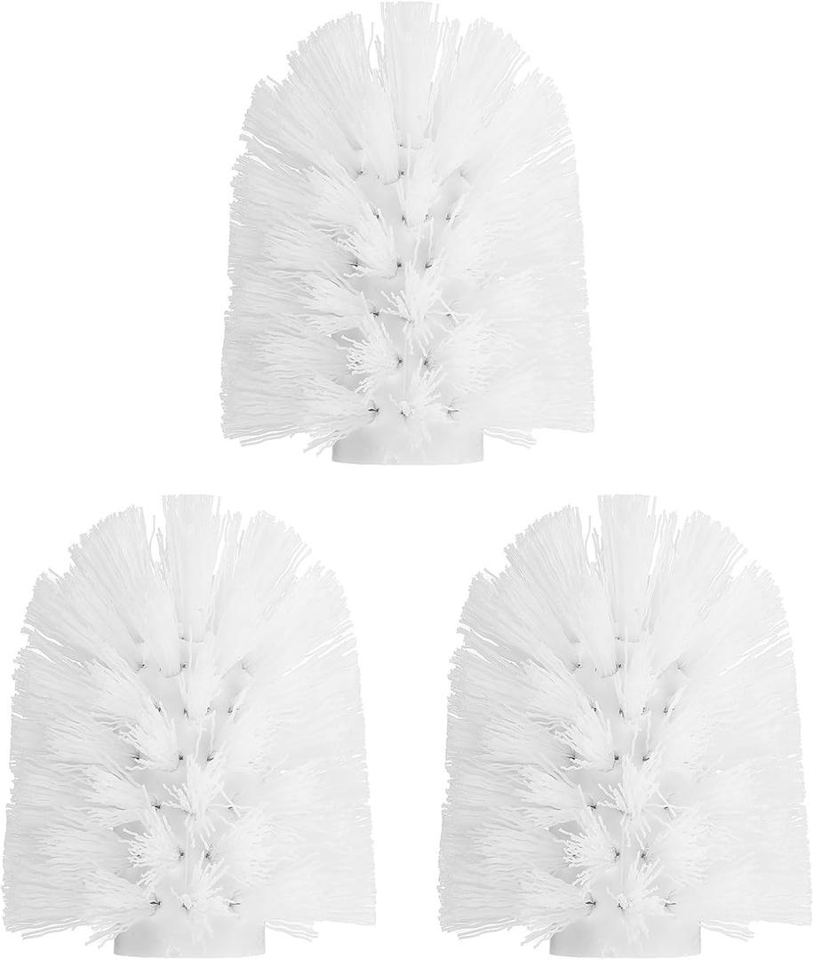 uxcell 5 Pcs Toilet Bowl Brush Replacement Head 15mm, Toilet Scrub Brush Cleaning Round Ball Shaped Toilet Brushes Heads White