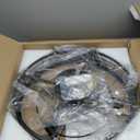 VOLISUN Caged Ceiling Fan with Light and Remote,23.6 inch Fandelier Ceiling Fan with Light Flush Mount, Farmhouse Bladeless Ceiling Fans with Lights for Kitchen,Bedroom (Black)