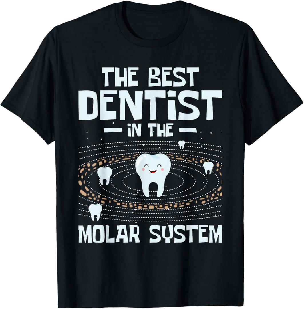 The Best Dentist - Molar Teeth Dental Dentistry DDS T-Shirt (Small, Black)