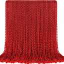 100 PCS Red Mardi Gras Beads, Red Oval Beads Necklaces Christmas Necklaces 30.5" Metallic Beaded Costume Necklaces Party Necklaces for Valentines Christmas Parade Throws Wedding Birthday Party Favors, Small