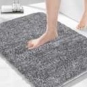 Dark Gray and Light Gray Bathroom Rugs 27.5"x19.6",Extra Soft Absorbent Thick Shaggy Bath Mat, Non Slip Quick Dry Bath Mat, Machine Washable bath rugs for bathroom, Microfiber Rugs for Shower Bathtubs