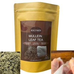 Kocymin Mullein Tea Bag, Plastic-Free Tea Bag, Triple Hand-Screened for Purity, 12 Teabags, Non-GMO & Caffeine-free for Detox & Respiratory Support (12 Count, Mullein Tea Bags)