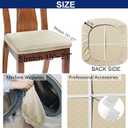 BUYUE Dining Room Chair Seat Covers Set of 6, TPU not Mixed, Friendly Jacquard Fabric Stretch Washable Slipcover for Kitchen Seat Cushions, Beige-6PCS