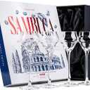 GLASSIQUE CADEAU Crystal Sambuca, Cordial, Digestive Glasses with Long Stem for Sipping After Dinner Drinks | Set of 4 | 3 oz Tall Stemmed Liquor Glassware for Aperitif, Amaro, Liqueur, Spirits