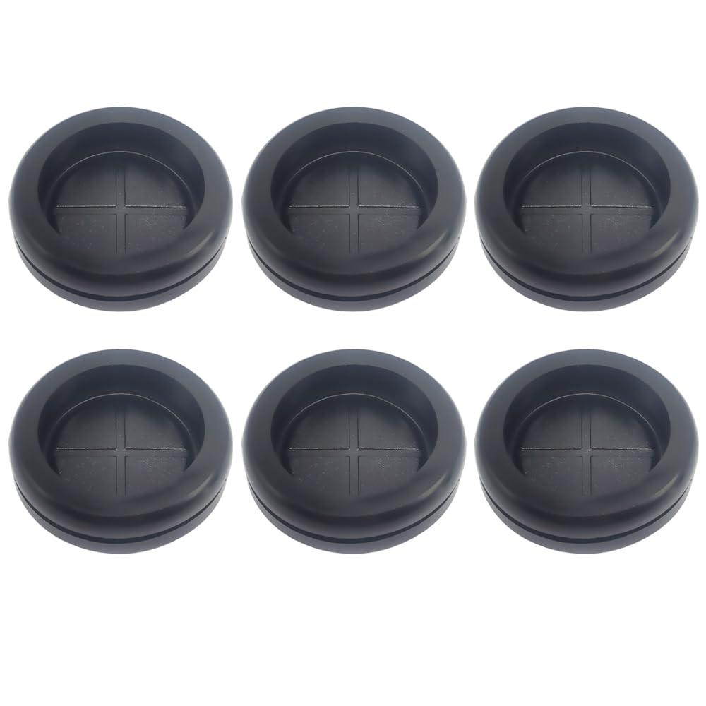 Rubber Grommet, Rubber Grommets for Wiring, 1-1/2" ID, 1-3/4" Drill Hole, Rubber Hole Plugs, Synthetic Wire Grommets Protector, Firewall Plug Grommet - 6 Pack