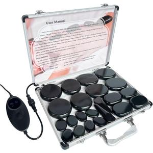 Hot Stone Massage, Massage kit with Temperature Regulation, 22 Basalt hot Stone heaters, Basalt Massage Stone Home spa Thermal Therapy Relaxation