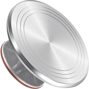 Syntus Aluminum Alloy Revolving Cake Stand, 12 Inch Cake Turntable for Decorating Super Smooth and Quiet Rotation Cake Decorating Stand for Party Wedding, Bright Silver Base