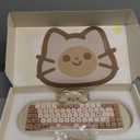 YUNZII C68 Wireless Mechanical Keyboard,65% Layout,Hot Swap,Triple Mode BT5.0/2.4G/Wired, RGB Backlit NKRO,Cute Cat Silicone Ergonomic Design for Win/Mac(Brown, Cocoa Cream V2 Switch)