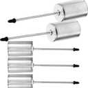 5Pcs Christmas Taper Candle Holder Candlestick Liners Inserts Cup Advent Wreaths Candle Stand with Spike for Pillar Tealight Wedding Flower Arrangement Silver