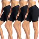 wirarpa Women's Cotton Boy Shorts Underwear Anti Chafing Soft Biker Short Plus Boy Shorts Panties 4 Pack (X-Large, 4 Pack-black)