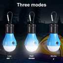 LED Camping Tent Lantern, Portable Outdoor Waterproof Emergency Light Bulb, Battery Powered with Clip Hook, Super Bright, for Hiking, Party，Camping, Fishing, Power Failure (5 Packs, Multi-Color)