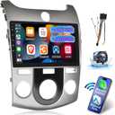 EKAT [2+64G] Car Radio for KIA Forte Cerato K3 2009-2012 (Only for Manual A/C), 9 inch Android 13 Touch Screen Forte Stereo, Carplay/Android Auto/EQ Audio/SWC/Bluetooth/26 Ul Desktop Themes