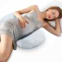 Pregnancy Pillows for Sleeping, Adjustable Travel Wedge Pillow for Belly, Back & Hip Support, Compact Maternity Sleep Pillow with Cooling Washable Cover, Multi-Use for Pregnant Side Sleepers (Blue)