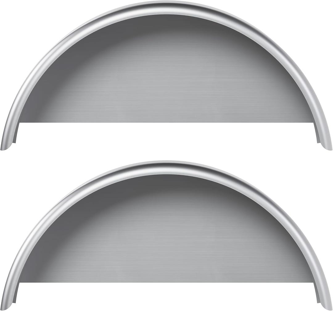 HECASA Single Axle Trailer Fenders W/Fender Backs Fits 14" to 16" Wheels - 32" x 9" x 15" Replacement for Car Hauler Trailer Cargo Trailer Utility Trailer Landscape Trailer Steel Round (2Pcs)