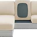 H.VERSAILTEX Super Stretch Individual Jacquard Couch Cushion Covers Furniture Protector Spandex Anti-Slip Soft Thickened Slipcovers Easy Install, (1 PC, Large Back Couch Cover, Ivory)