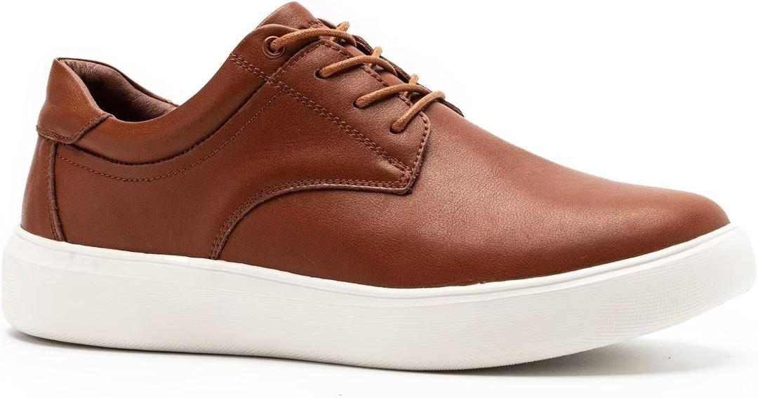 OrthoComfoot Men's Orthopedic Wide Leather Dress Walking Shoes: Comfortable Arch Support Oxfords for Plantar Fasciitis, Orthotic Casual Business Work Shoes for Foot and Heel Pain Relief (12 Wide, K2-brown)