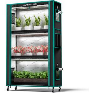 MARS HYDRO Indoor Greenhouse with Grow Light
4 Tier Seed Starting Shelf with 150W Full Spectrum LED Lights for Vegetables, Herbs and Indoor Plants, 37×14×59''