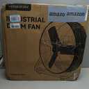 VAGKRI 24 Inch Industrial Drum Fan, 320W High Velocity Floor Fan, 3 Speed Heavy Duty Metal Air Circulator, 360 Tilt with Casters Handle ETL Standard for Patios, Warehouse, Commercial,Basement