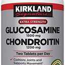 KIRKLAND Signature Extra Strength Glucosamine 1500 mg Chondroitin 1200 mg 220 Tablets, Best By 03/26