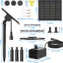Solar Water Fountain for Bird Bath Upgrade Solar Panel Adjustable Flow Water Fountain 2W 7V Solar Powered Water Pump for Water Feature Small Pond