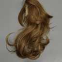 14 Inch Ponytail Extension - Wavy Pony Tails Hair Extensions, Claw Clip Ponytail Extension, Synthetic Hair Extensions Ponytail, Clip on Ponytails for Women (Light Brown With Beige Highlights)