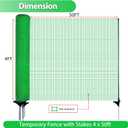 Temporary Fence with Posts, 4'x50' Plastic Fencing Garden Fence Animals Barrier with Fiberglass Stake Windbreak Rope, Portable Snow Fences, Fencing for Dogs Outdoors Backyard (Green)