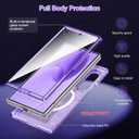 Hekodonk for Galaxy Z Fold 7 Case,[Compatible with MagSafe][Glow in The Dark][Front Screen Protector][Stand][Hinge Protection],Slim Fit for Women Girls for Samsung Galaxy Z Fold 7,All Purple