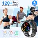 Smart Watches for Men/Women (2 Bands), 1.27 Round Smartwatch Fitness Tracker with Bluetooth Calls (Make/Answer), Heart Rate/SpO2/Sleep Monitor, 12 Days Battery, IP68 Waterproof