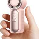 Gaiatop Portable Handheld Mini Fan, 6 Speeds 16900 RPM High Velocity Personal Fan with LED Display, USB Rechargeable, Mini Fan with Lanyard for Makeup, Travel, Outdoor, Gift for Women Girl, Pink
