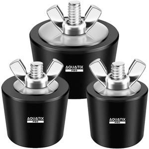 3 x Aquatix Pro Pool Winterizing Plugs, 3 Sizes, 1nch, 1.25inch & 1.5inch, Swimming Pool Winter Expansion Plugs with SS Screw, Stainless Steel Bolts, Heavy Duty Rubber, Protect Your Equipment Today!