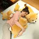 ERDAO Shiba Inu Plush Pillow,Soft Corgi Stuffed Animals Toy Cute Sleeping Puppy Doll Gifts for Kids (Smiling Eyes, 13.7 inch)