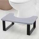 JOPSTDI Bathroom Stool,Bamboo Toilet for Bathroom,Toilet Stools,Potty for Pooping,Poop Stool,Toilet Step Toddler,Portable Squatting Pan with Dual Anti Slip Design,Stain,Scratch,CrackProof(Grey)