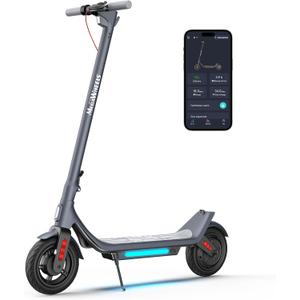 MEGAWHEELS Electric Scooter for Adults with Suspension, 8.5/10in Vacuum Tires, 14/19/28/31Miles, 15MPH Max Speed, Turn Lights, Foldable Electric Scooter for Commuter