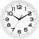Wall Clock Silent Non-Ticking Modern Clock Battery Operated 8 Inch Small Classic Analog Decorative for Kitchen, Living Room, Office, Bedroom, Bathroom (White)